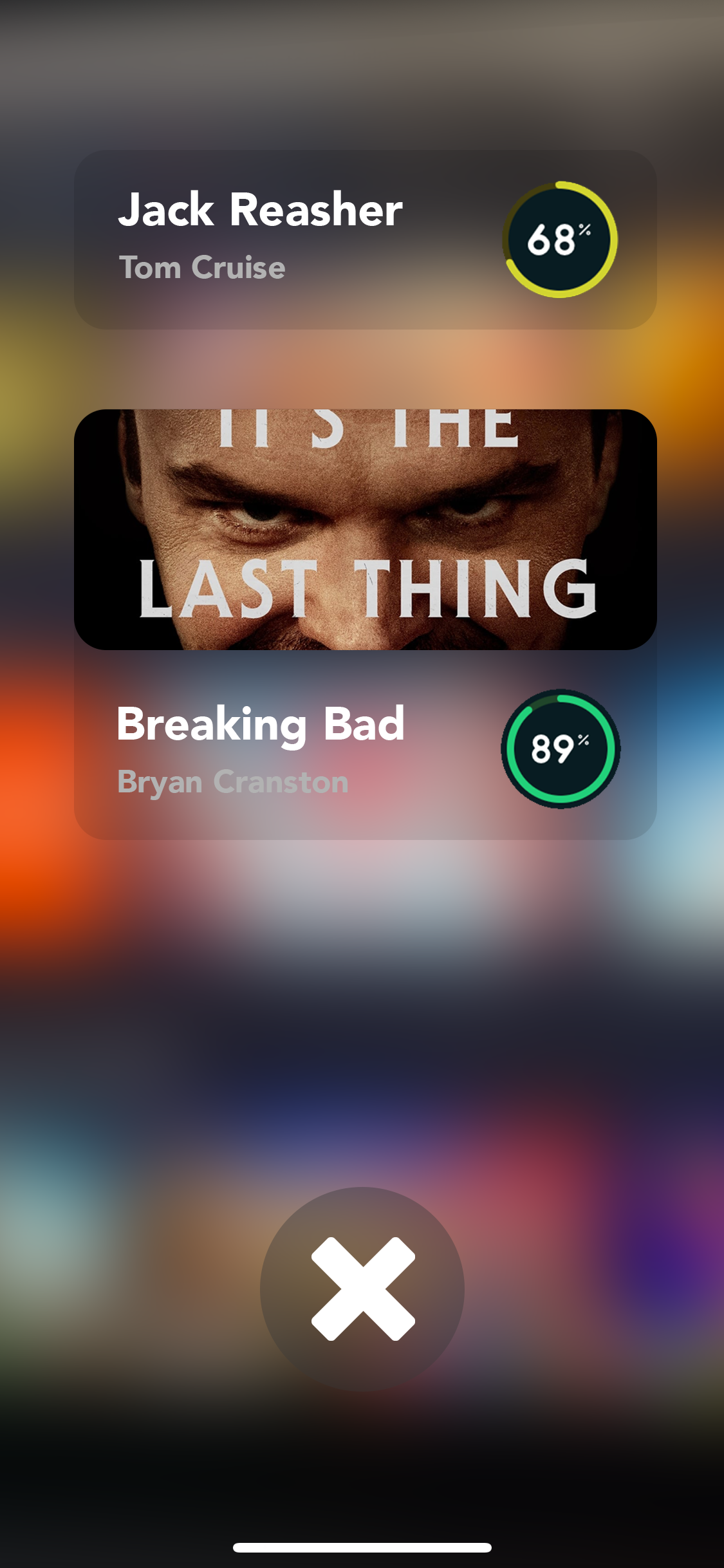 WatchBox shake search match screen